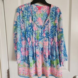 Lilly Pulitzer Pink and Blue Relaxed Tunic1